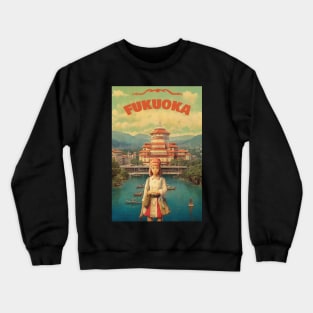 Fukuoka, Japan, Poster Crewneck Sweatshirt